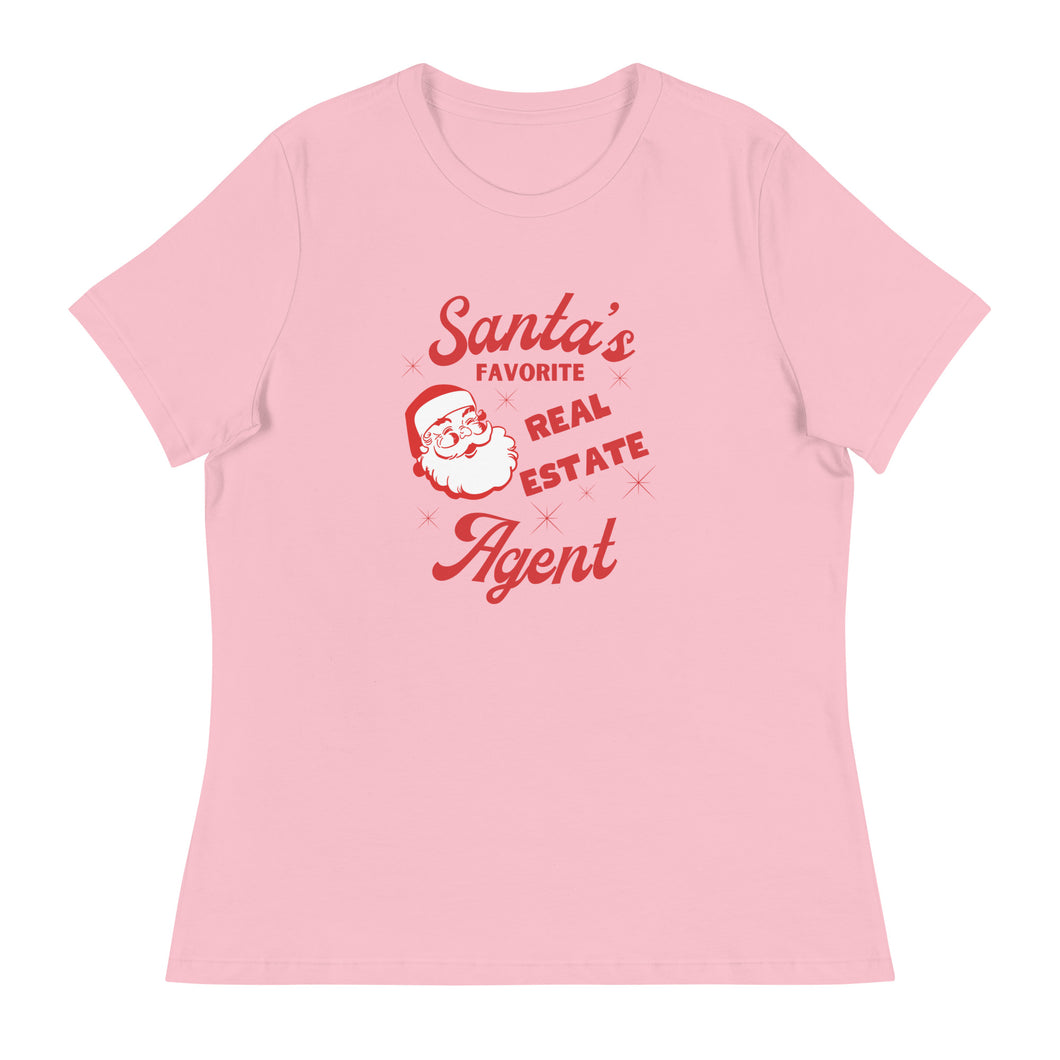 Women's Relaxed T-Shirt Santa's Favorite Real Estate Agent