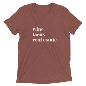 Wine Tacos Real Estate Short sleeve t-shirt