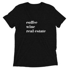 Load image into Gallery viewer, Coffee Wine Real Estate Short sleeve t-shirt