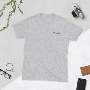 Embroidered Real Estate Short-Sleeve Unisex T-Shirt