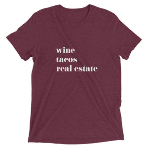 Wine Tacos Real Estate Short sleeve t-shirt