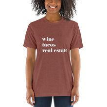 Load image into Gallery viewer, Wine Tacos Real Estate Short sleeve t-shirt