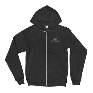 Embroidered Loan Officer Unisex Zip Up Hoodie